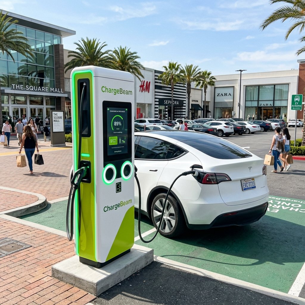 ChargeBeam 60kW DC Fast Charger at Shopping Mall